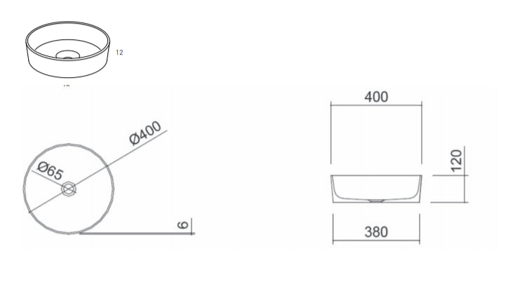Lavabo Redondo Black 40cm Colors VisoBath VISOBATH - 6