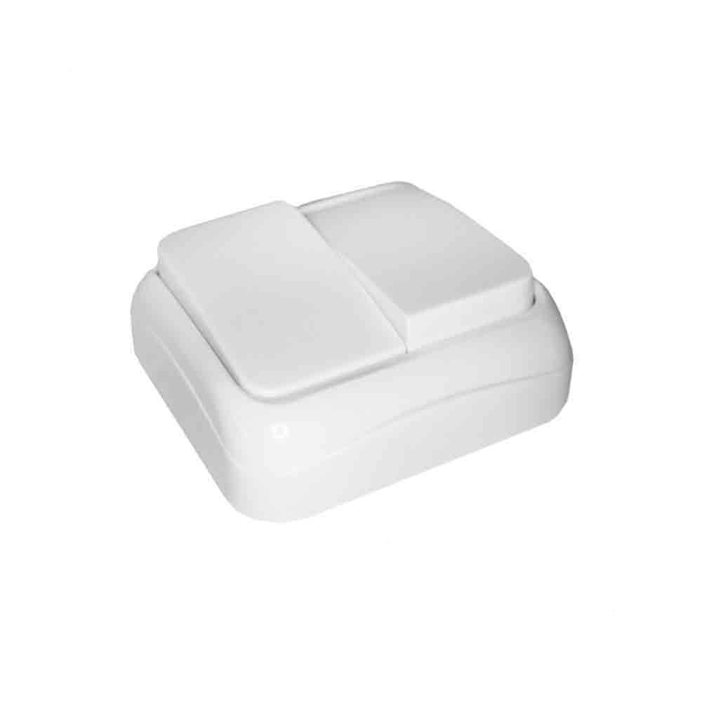 Interrupteur double en saillie série Spa Blanc EDM 43156