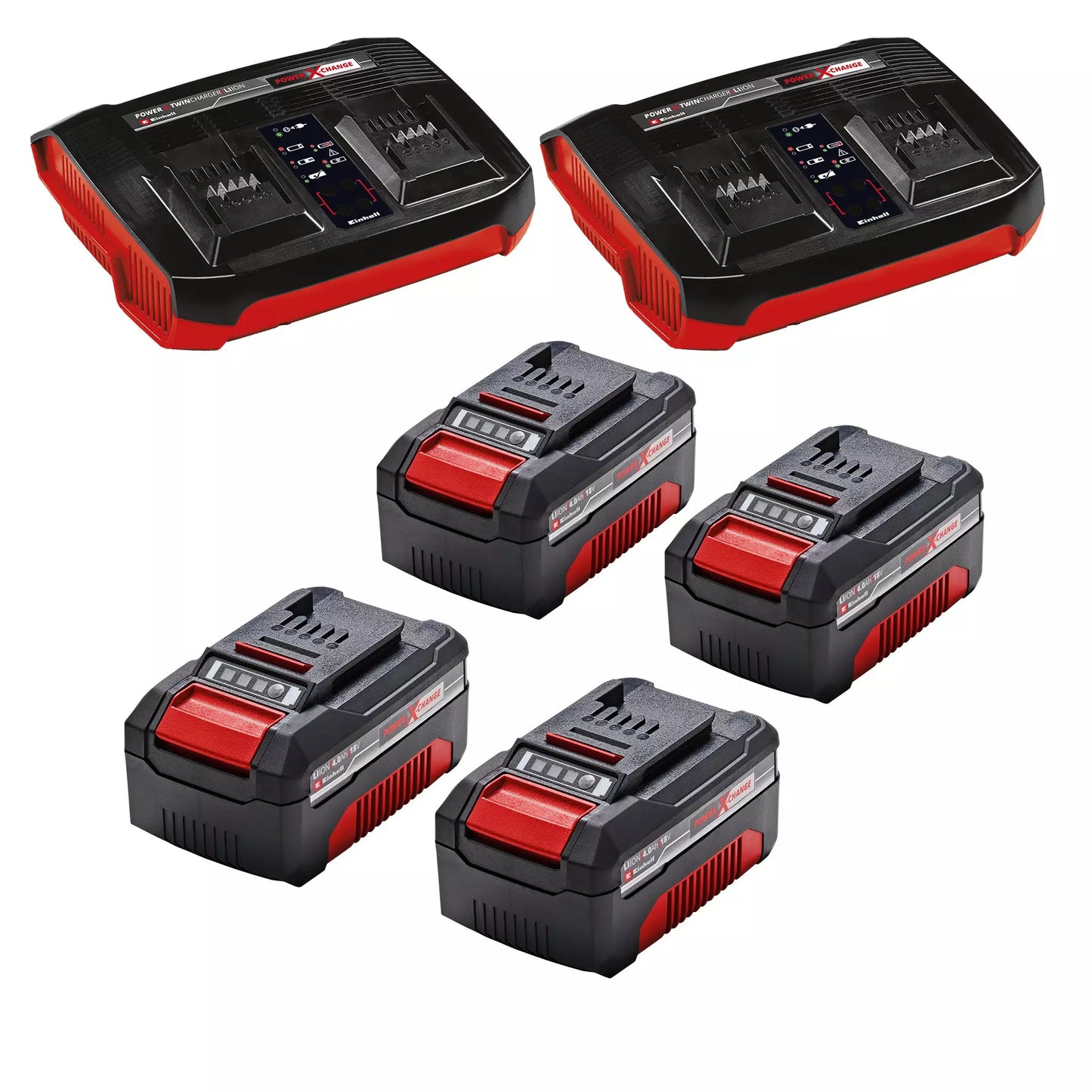 Accu maaier met 4bat 4,0Ah + 2 dubbele laders GP-CM 36/47 S Li BL Einhell