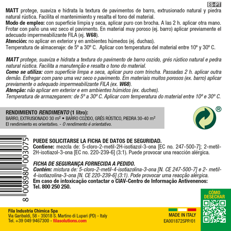 Beschermende wasfles met mat effect 1L Fila MATT