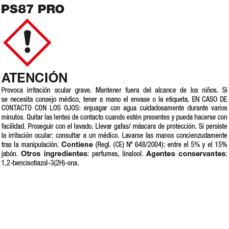 Fila PS87 PRO Flacon de nettoyage dégraissant professionnel 1L