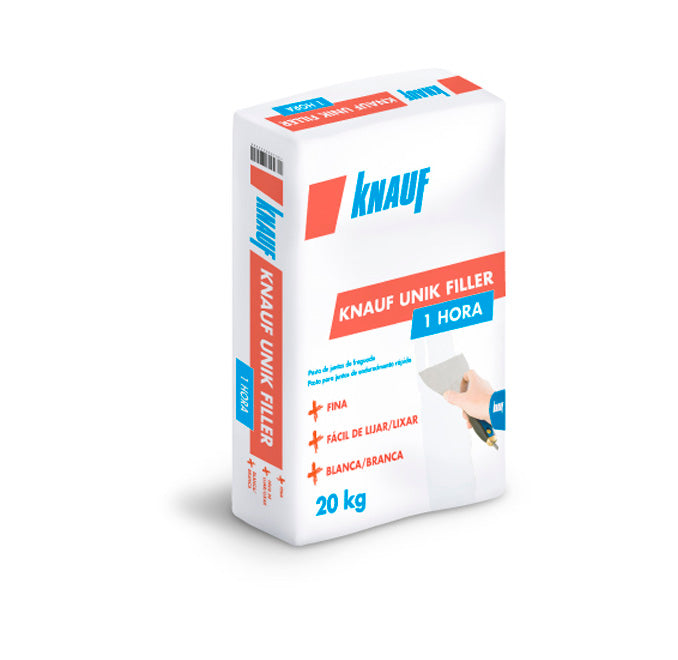 Sac de 20 kg de pâte à joints Knauf Unik Filler à prise rapide 1h