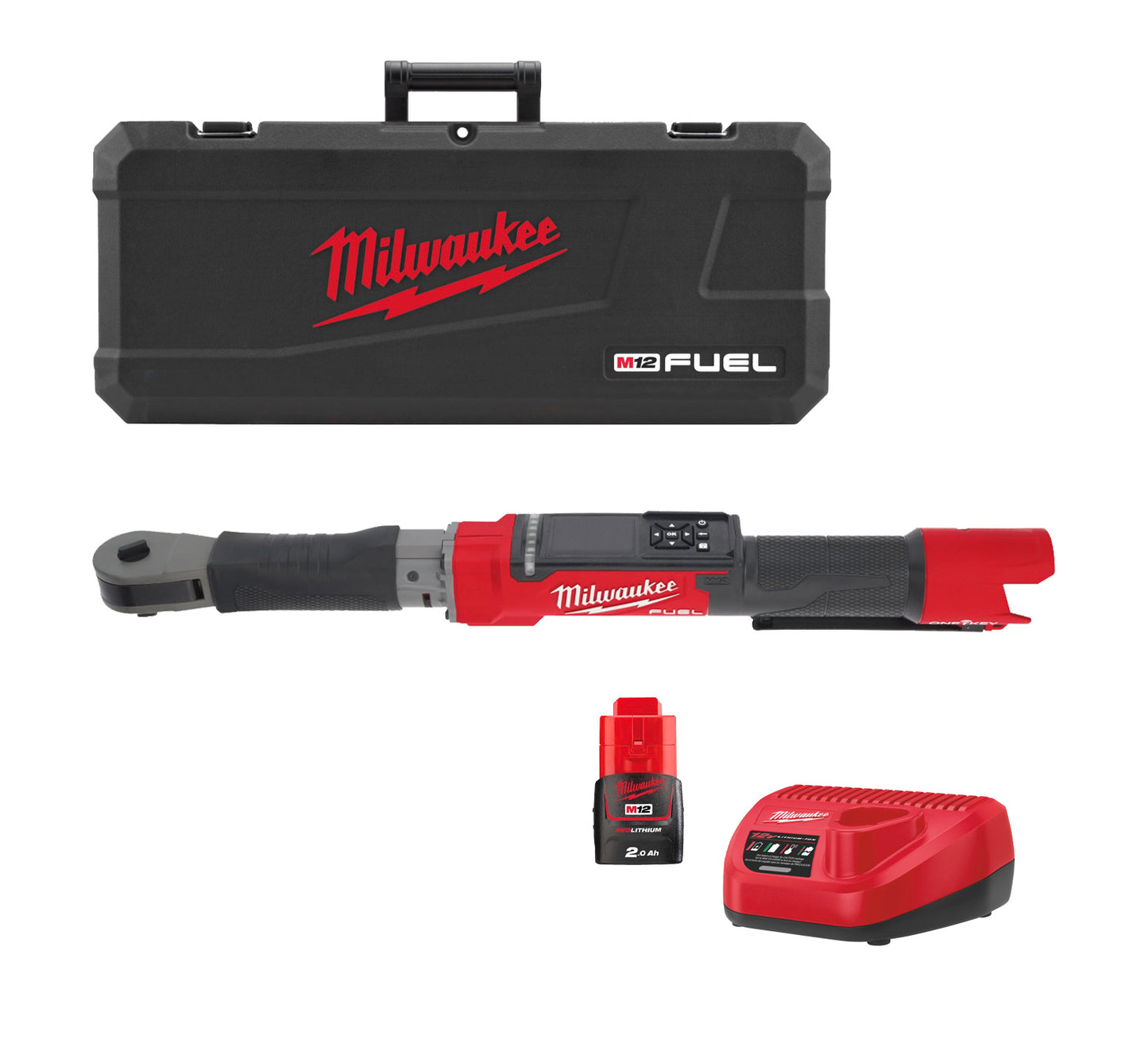 M12 Fuel One-Key 1/2" momentsleutel met accu + oplader + koffer Milwaukee M12 ONEFTR12-201C