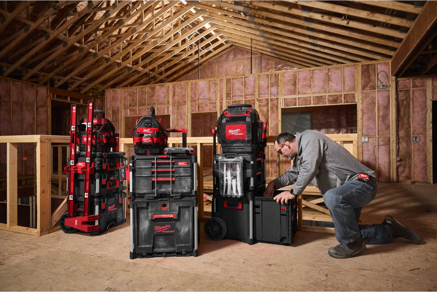 Coffre Milwaukee Packout à roulettes et tiroir