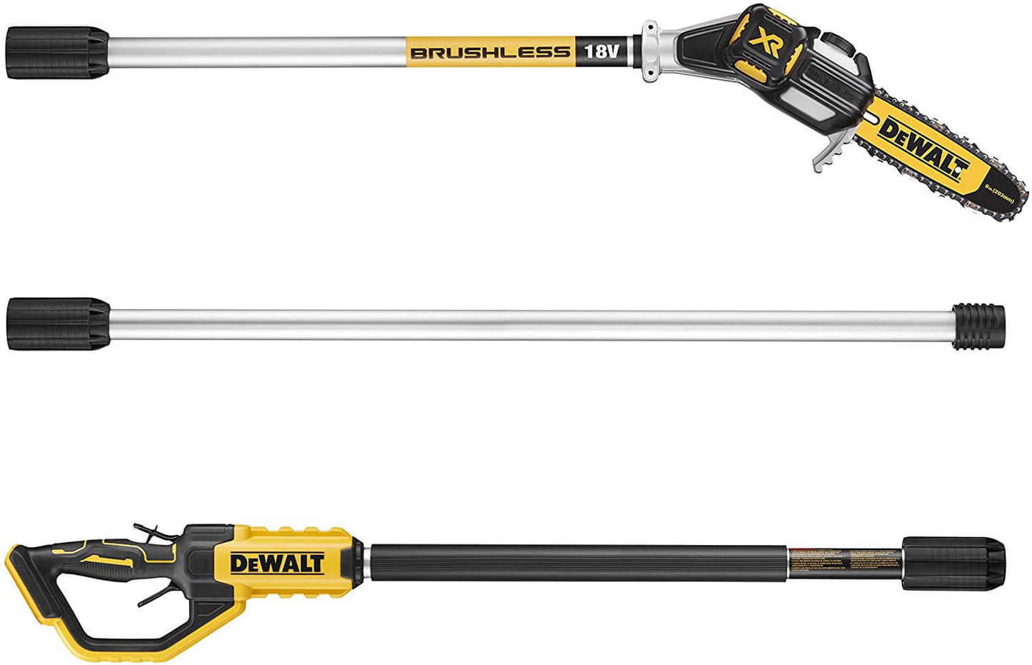18V 450cm accu-aangedreven hoogtesnoeier met 5Ah accu Dewalt DCMPS567P1