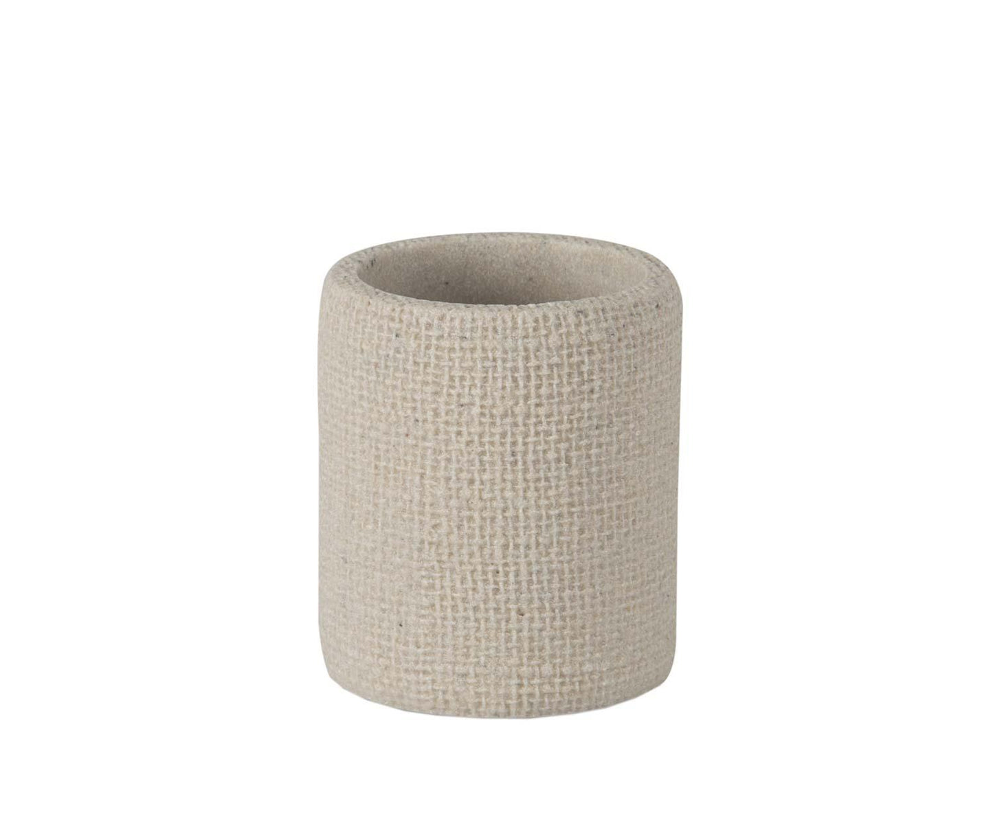 Textured Polyresin Toothbrush Holder Ø 7.5 × 9 cm Andrea House