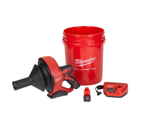 Piston spiralé 8mm + 2bat 2Ah + Chargeur + Seau de transport Milwaukee M12 BDC8-202C