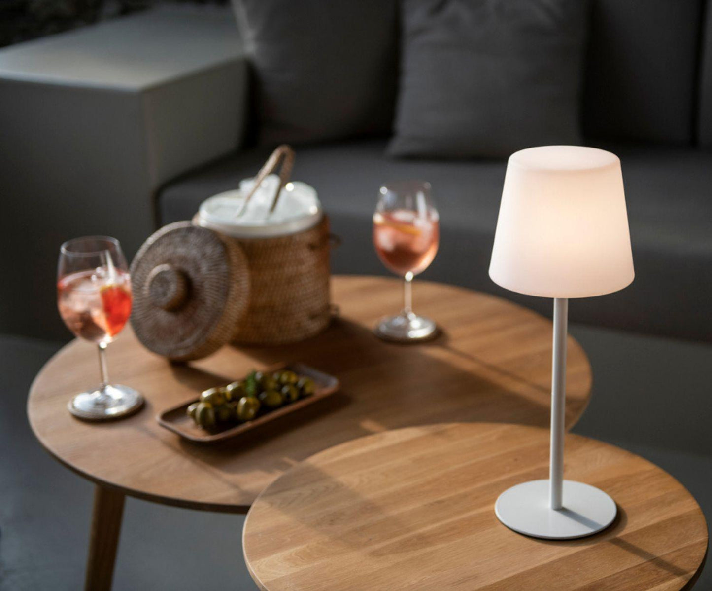 Draadloze ledlamp van wit metaal Andrea House