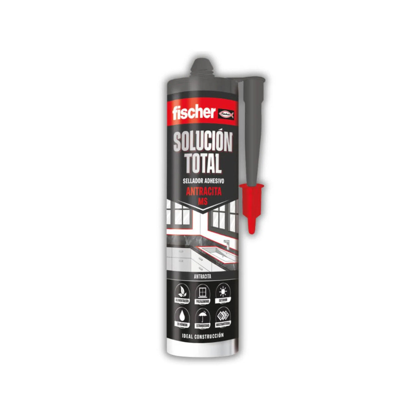 Cartouche de mastic adhésif MS Solution totale 290 ml Fischer