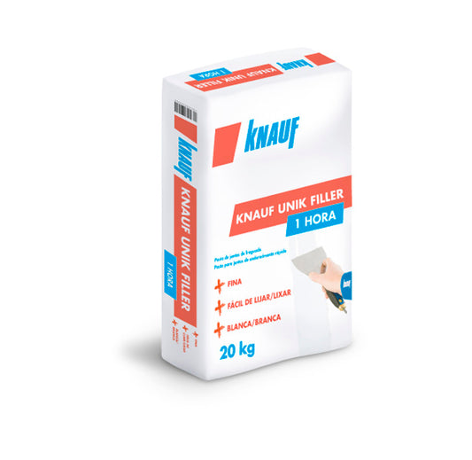 Sac de 20 kg de pâte à joints Knauf Unik Filler à prise rapide 1h
