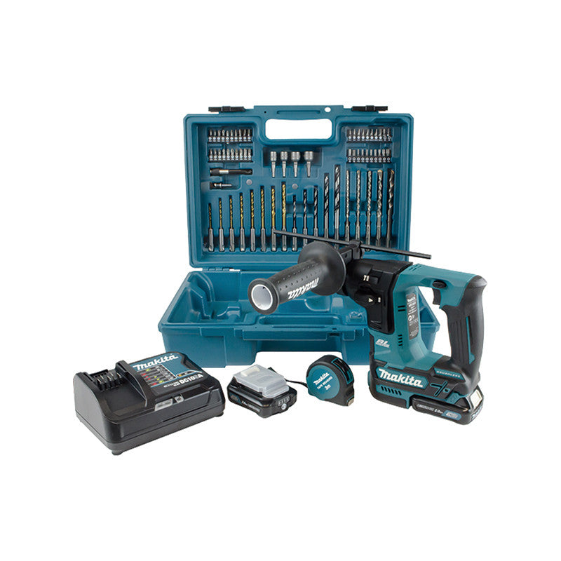 Marteau perforateur 10,8V avec accessoires 2 batteries 2.0Ah + Chargeur + Malette Makita HR140DSAE1