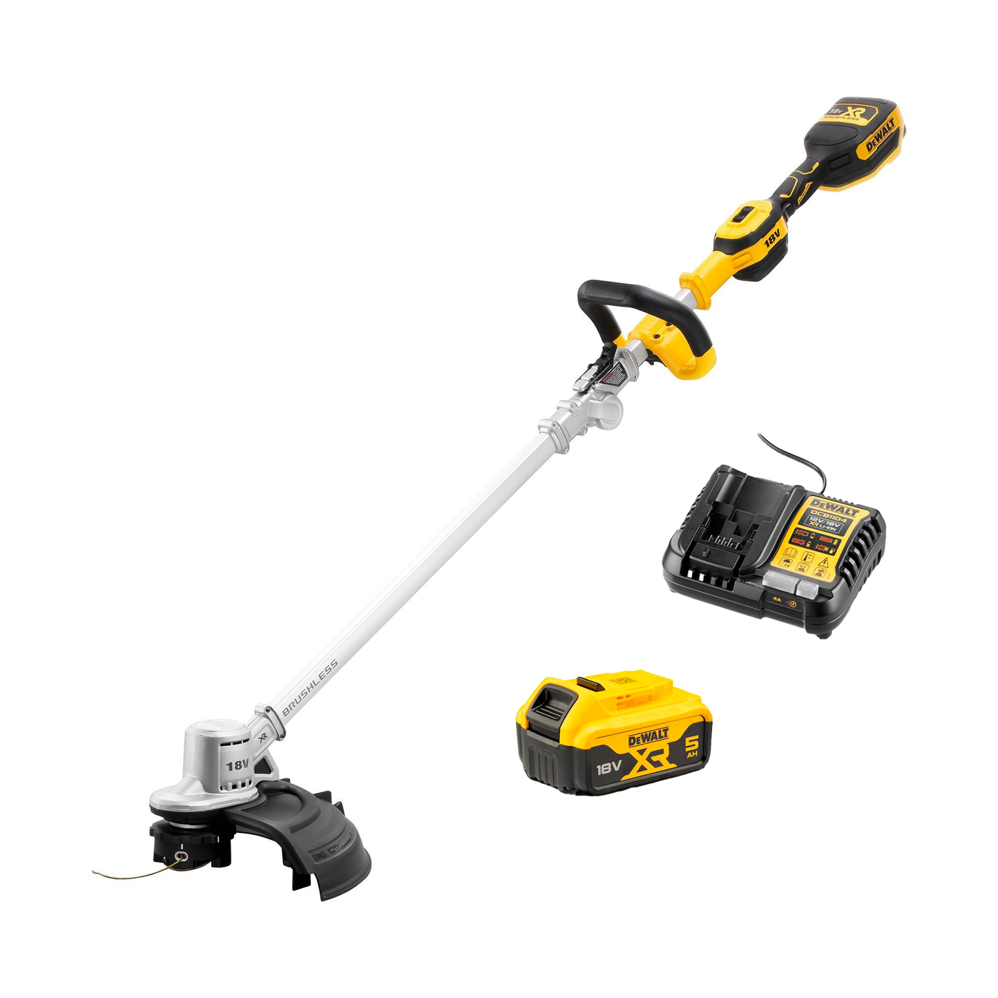 Dewalt DCMST561P1 XR 18V ​​36cm opvouwbare grastrimmer met accu en lader