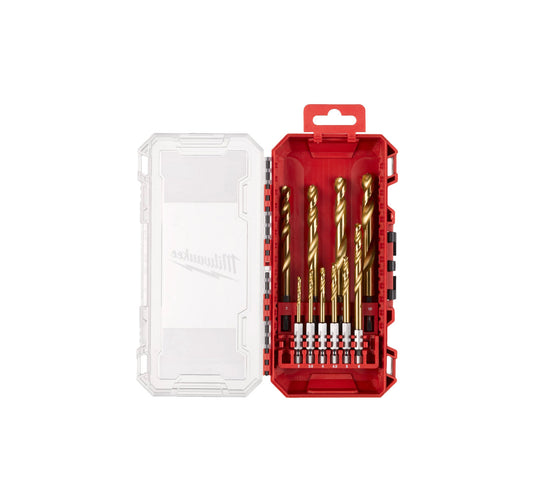 Caisse de 10 forets SHOCKWAVE HSS-G TIN RED HEX Milwaukee