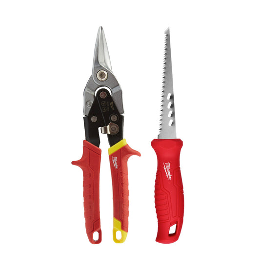 Kit pour cloisons sèches avec cisailles à tôle Milwaukee et scie à métaux